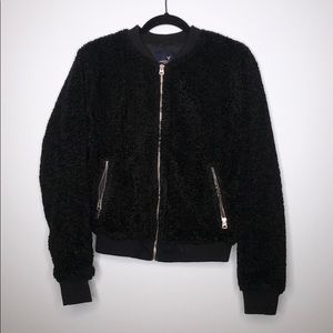 Fuzzy Bomber Jacket from AE, Size L